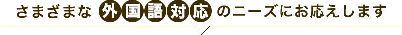 さまざまな外国語対応のニーズにお応えします